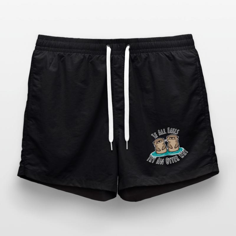 Cute otters! When Everything Goes Wrong Otter Way Swim Trunks