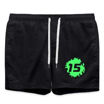 Neon Splashes 15 Print - Swim Trunks - black - Front - AI Model Male 185 light (185cm)