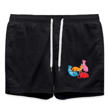 Loutre de mer dessin animé loutre - Short de bain - noir - Devant - AI Model Male 185 light (185cm)