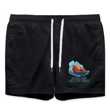 In der Ruhe liegt die Kraft Schildkröte - Badeshorts - Schwarz - Vorne - AI Model Male 185 light (185cm)