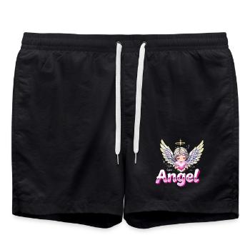 Y2K Retro – Cyber Angel - Badeshorts - Schwarz - Vorne - AI Model Male 185 light (185cm)