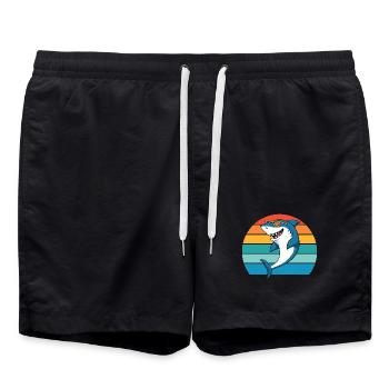 requin, créature marine, prédateur, requin, grand requin blanc - Short de bain - noir - Devant - AI Model Male 185 light (185cm)