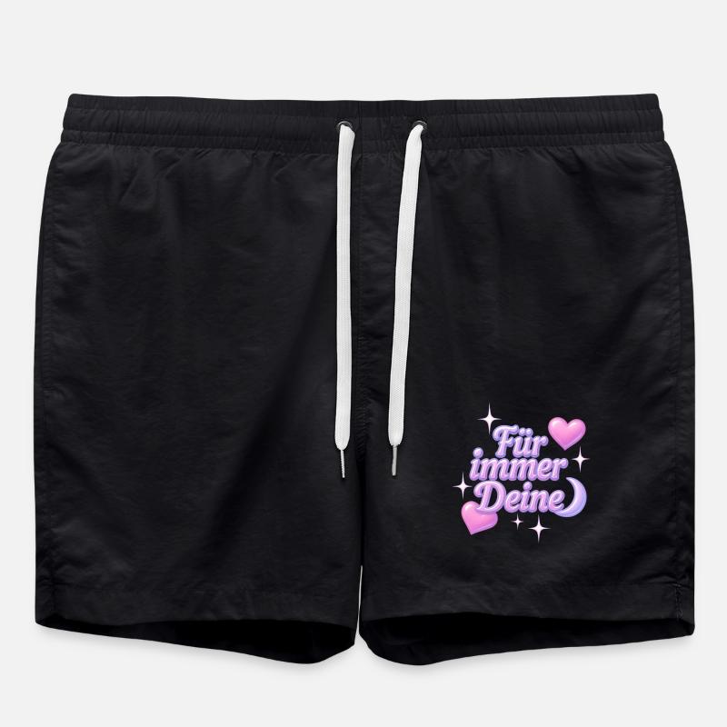 Yours Forever / Y2K Statement Design - Swim Trunks - black