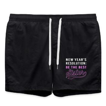 Sexe Révélation Réveillon Nouvel An Nouvel An - Short de bain - noir - Devant - AI Model Male 185 light (185cm)