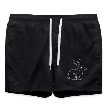 Lapin Lapin Lapin Nain Lapin Cadeau - Short de bain - noir - Devant - AI Model Male 185 light (185cm)