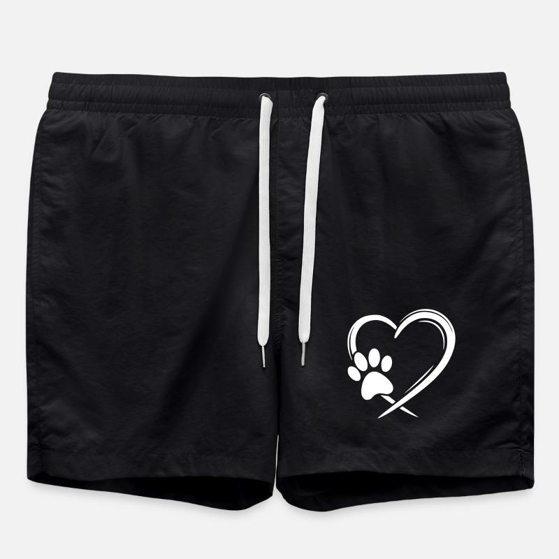 Herz Pfote - Badeshorts - Schwarz