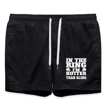 IN THE RING I'M HOTTER THAN BLING - Swim Trunks - black - Front - AI Model Male 185 light (185cm)
