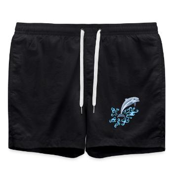 Le saut du dauphin - Short de bain - noir - Devant - AI Model Male 185 light (185cm)
