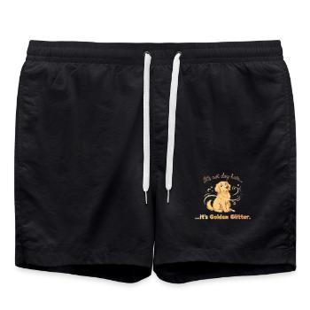 It's Not Dog Hair It's Golden Glitter Funny Quote - Short de bain - noir - Devant - AI Model Male 185 light (185cm)