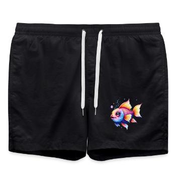 Verseau arc-en-ciel vibrant - Short de bain - noir - Devant - AI Model Male 185 light (185cm)