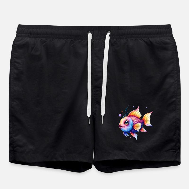 Vibrant Rainbow Aquarius - Swim Trunks - black