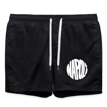 Napoli in a circle lettering - Swim Trunks - black - Front - AI Model Male 185 light (185cm)