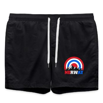 Norwegen Oslo Skandinavien Norweger - Badeshorts - Schwarz - Vorne - AI Model Male 185 light (185cm)