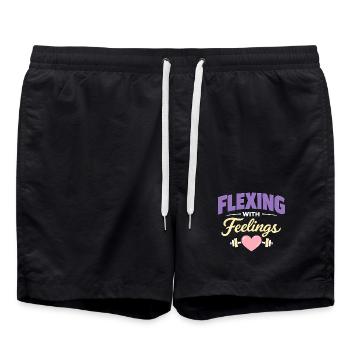 Anime Strong Girl qui prend la Force - Short de bain - noir - Devant - AI Model Male 185 light (185cm)