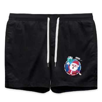 Leuchtender Santa Geschenk - Badeshorts - Schwarz - Vorne - AI Model Male 185 light (185cm)