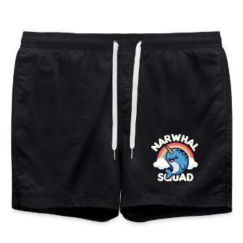 Escouade des Narvals mignons - Short de bain - noir - Devant - AI Model Male 185 light (185cm)