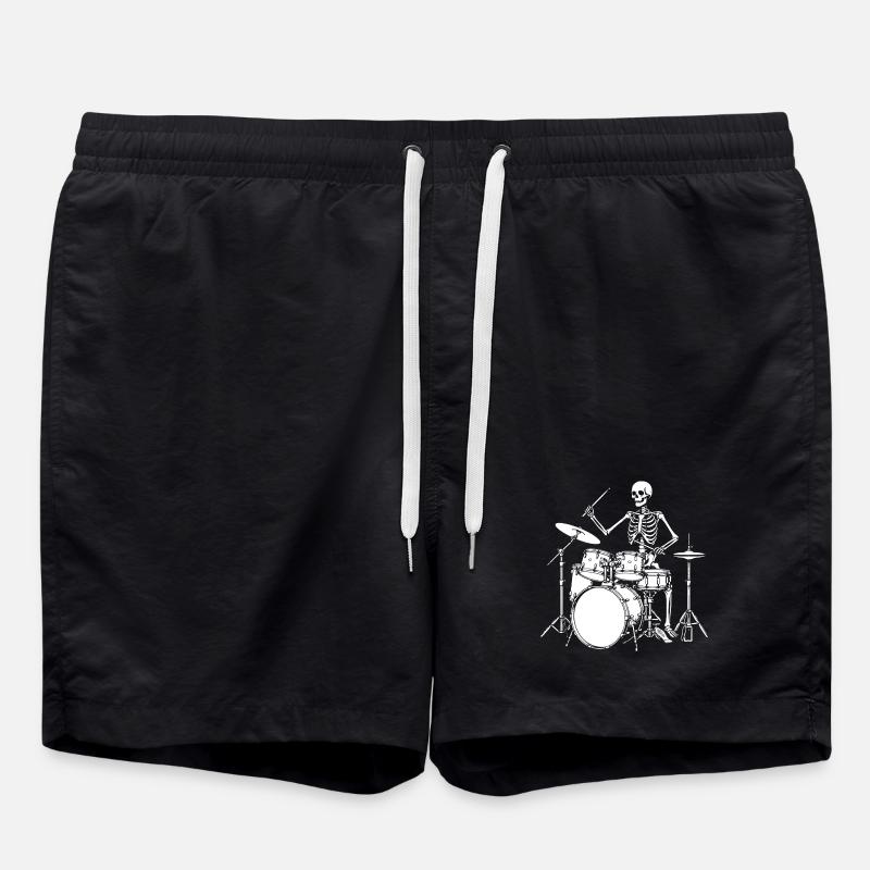 Skeleton Drummer Jam - Swim Trunks - black