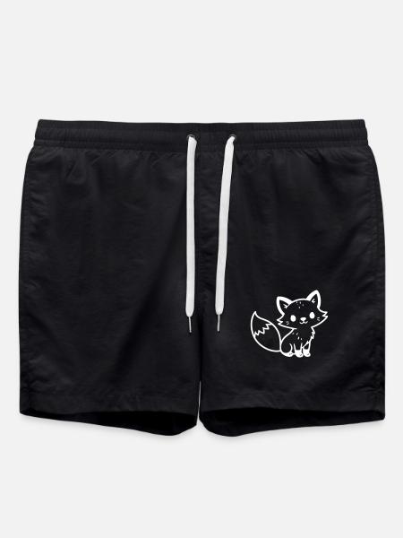 Fuchs Niedlich Comic - Badeshorts - Schwarz