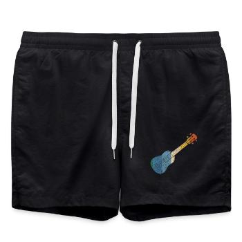 Hawaiian Ukulele Uke Retro Vintage - Badeshorts - Schwarz - Vorne - AI Model Male 185 light (185cm)