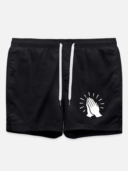 Prayer Hand Pray - Swim Trunks - black