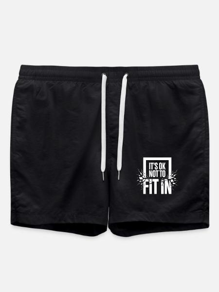 It's Ok Not To Fit In Individualität Motivation - Badeshorts - Schwarz