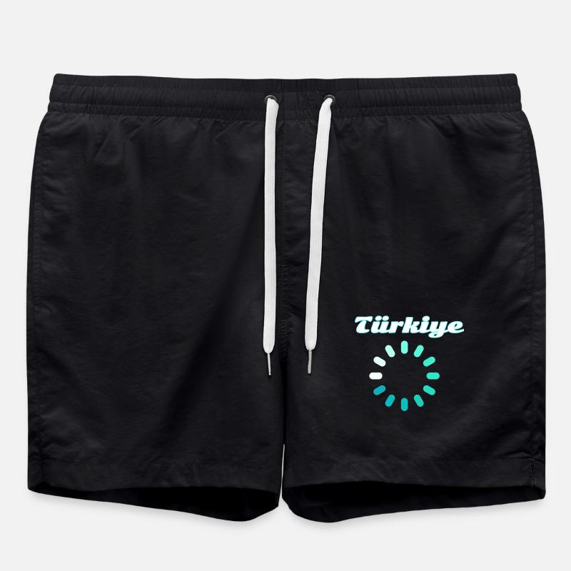 Turkey Charging Circle Turquoise - Swim Trunks - black