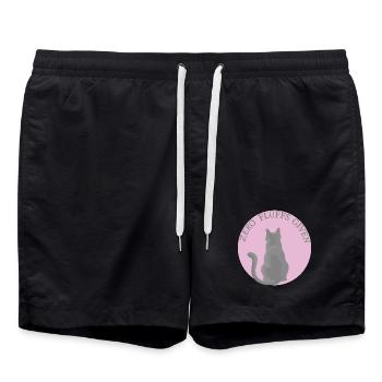 Katze mit Attitüde - Badeshorts - Schwarz - Vorne - AI Model Male 185 light (185cm)