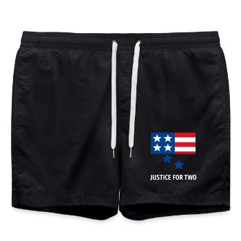 Justice pour deux - Short de bain - noir - Devant - AI Model Male 185 light (185cm)