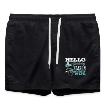 Gartensaison Auf Wiedersehen Ehefrau - Badeshorts - Schwarz - Vorne - AI Model Male 185 light (185cm)