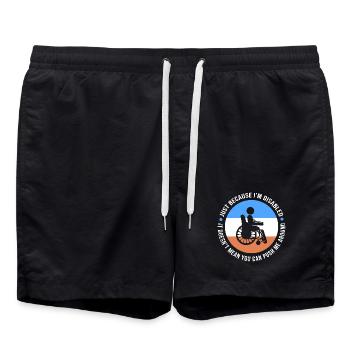 wheelchair - Swim Trunks - black - Front - AI Model Male 185 light (185cm)