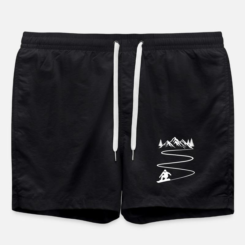Snowboard and Mountain Snowboarding - Swim Trunks - black
