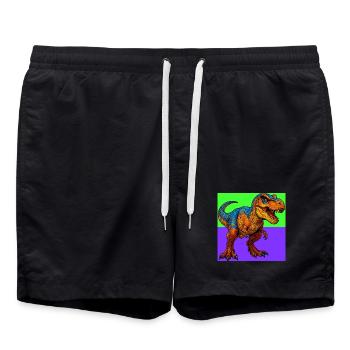 Dinosaurier - Badeshorts - Schwarz - Vorne - AI Model Male 185 light (185cm)