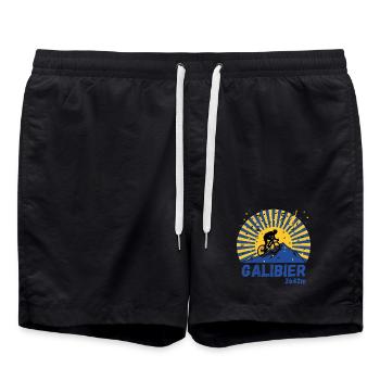 Col du Galibier French Alps Cycling Climb Art - Swim Trunks - black - Front - AI Model Male 185 light (185cm)
