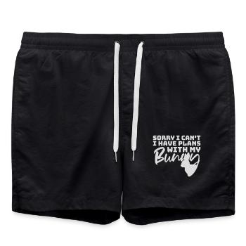 Désolé, je ne peux pas, j’ai des plans avec mon logo Bunny Hase - Short de bain - noir - Devant - AI Model Male 185 light (185cm)