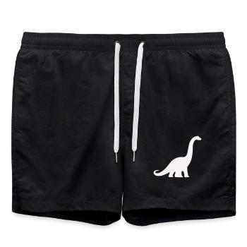 Silhouette de dinosaure à long cou - Short de bain - noir - Devant - AI Model Male 185 light (185cm)