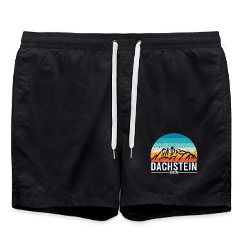 Dachstein Ramsau Österreich Retro Sunset - Badeshorts - Schwarz - Vorne - AI Model Male 185 light (185cm)
