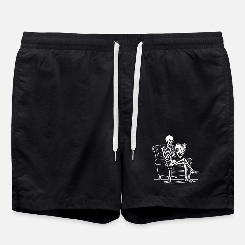 Skelettlesen im Sessel - Badeshorts - Schwarz
