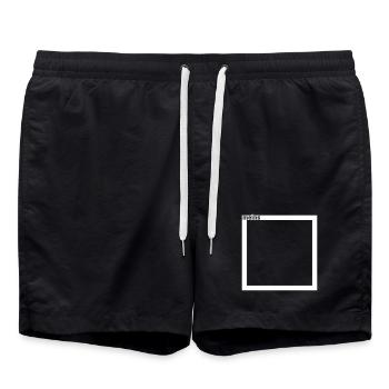 Meins WEISS - Badeshorts - Schwarz - Vorne - AI Model Male 185 light (185cm)
