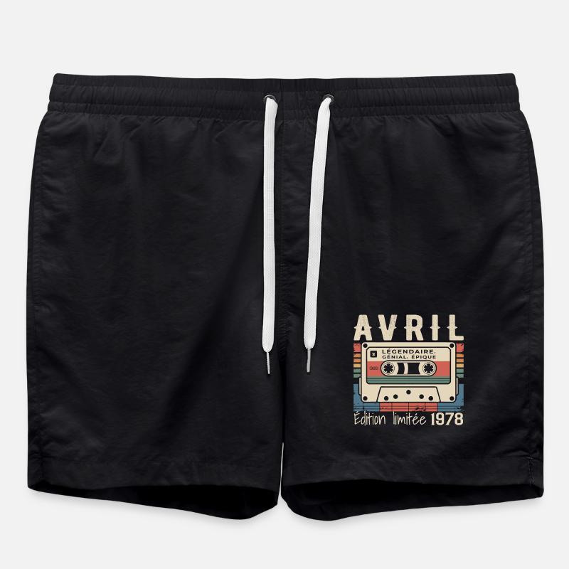 avril 1978 April 1978  - Short de bain - noir