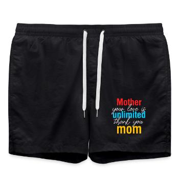 Maman, ton amour est une chemise illimitée - Short de bain - noir - Devant - AI Model Male 185 light (185cm)