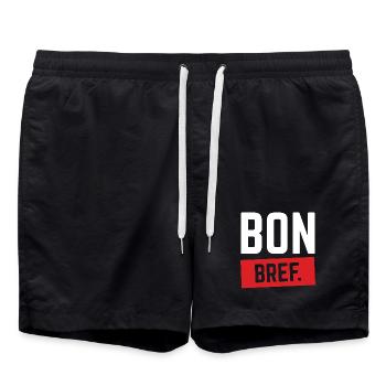 BON BREF Humour Français Expression Drôle - Short de bain - noir - Devant - AI Model Male 185 light (185cm)