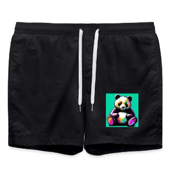 Panda - Badeshorts - Schwarz - Vorne - AI Model Male 185 light (185cm)