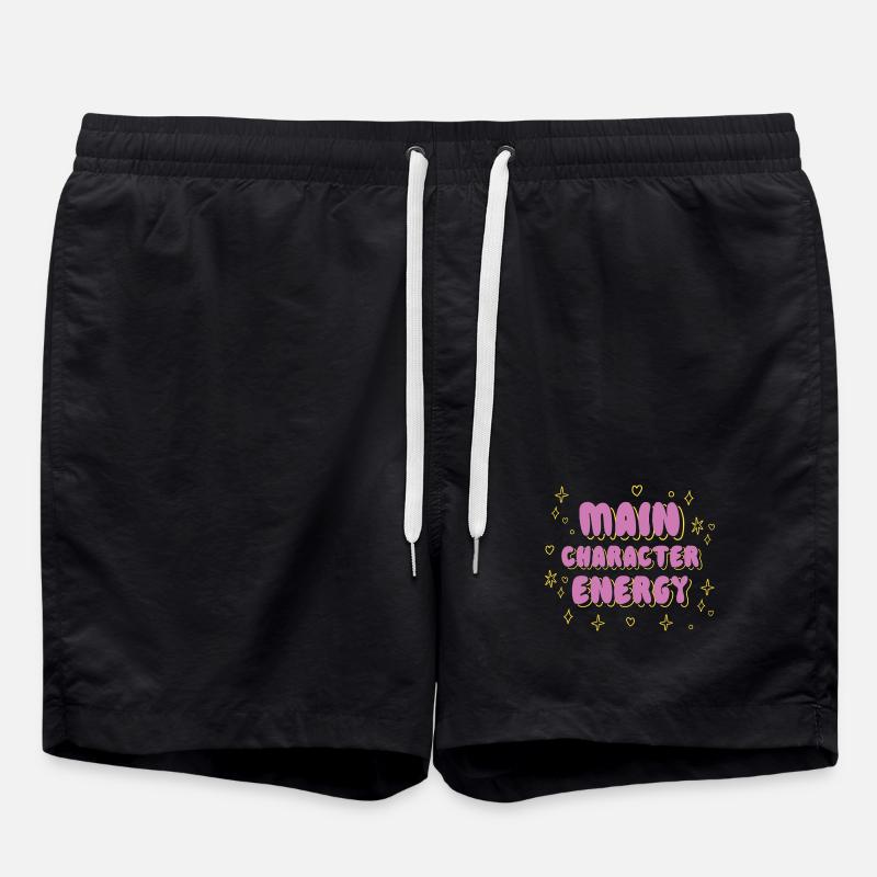 Main Character Energy Tee - Swim Trunks - black