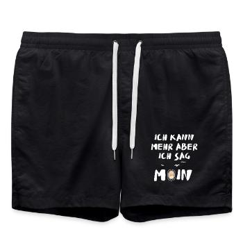 ich kann mehr aber ich sag moin - Badeshorts - Schwarz - Vorne - AI Model Male 185 light (185cm)