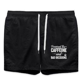 Angetrieben von Koffein Schlechte Entscheidungen Mama - Badeshorts - Schwarz - Vorne - AI Model Male 185 light (185cm)