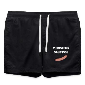 Monsieur Saucisse - Short de bain - noir - Devant - AI Model Male 185 light (185cm)