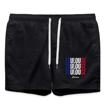 Toulouse, Frankreich, ich liebe Toulouse. - Badeshorts - Schwarz - Vorne - AI Model Male 185 light (185cm)