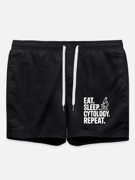 Eat. Sleep. Cytology. Repeat. - Swim Trunks - black