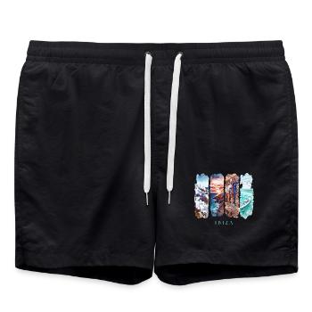 Voyage de vacances à Ibiza – Plage et fête des îles Baléares - Short de bain - noir - Devant - AI Model Male 185 light (185cm)