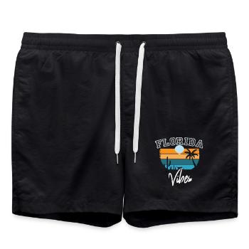 Florida Vibes Retro Florida - Badeshorts - Schwarz - Vorne - AI Model Male 185 light (185cm)